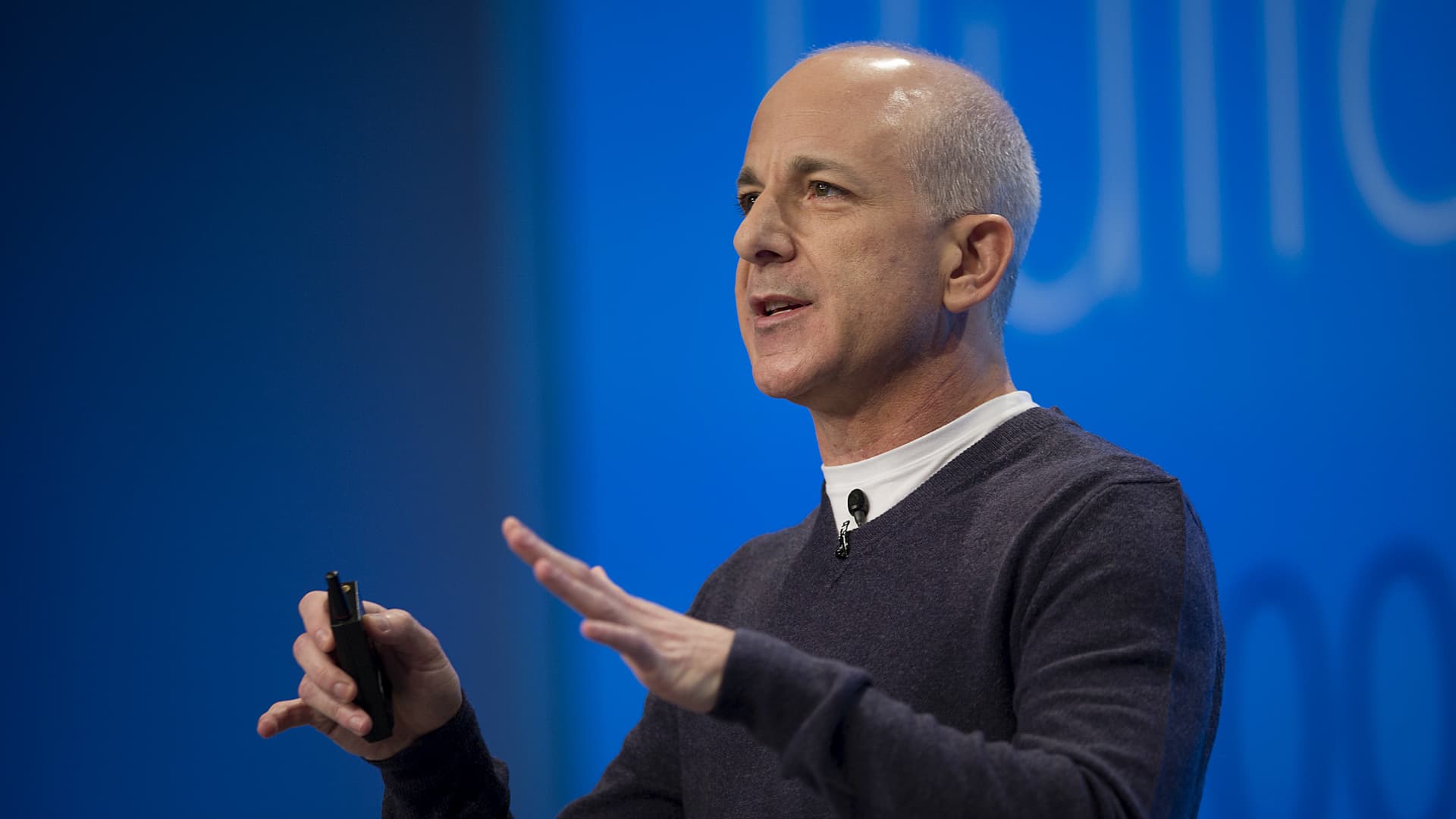 Steven Sinofsky, then president of the Windows group at Microsoft Corp., speaks during an event in New York, U.S., on Thursday, Oct. 25, 2012.