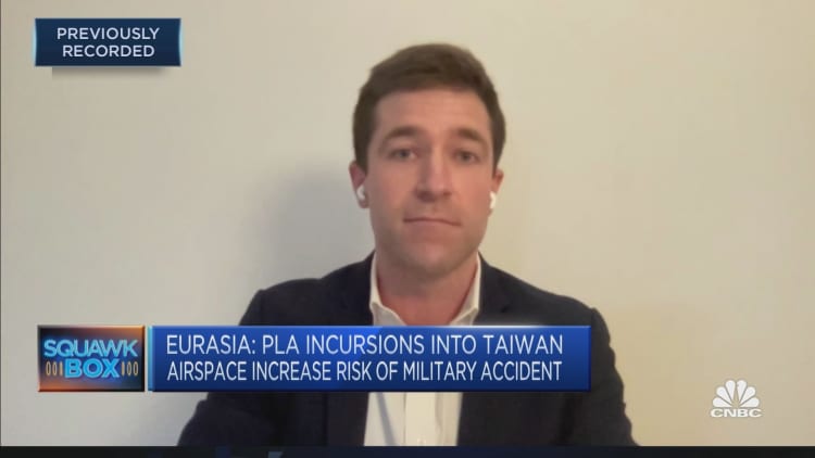 China plane incursions into Taiwan airspace won't likely lead to military conflict: Eurasia Group