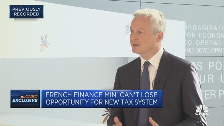 'We are 1 millimeter away' from a new 21st century international tax system: Bruno Le Maire
