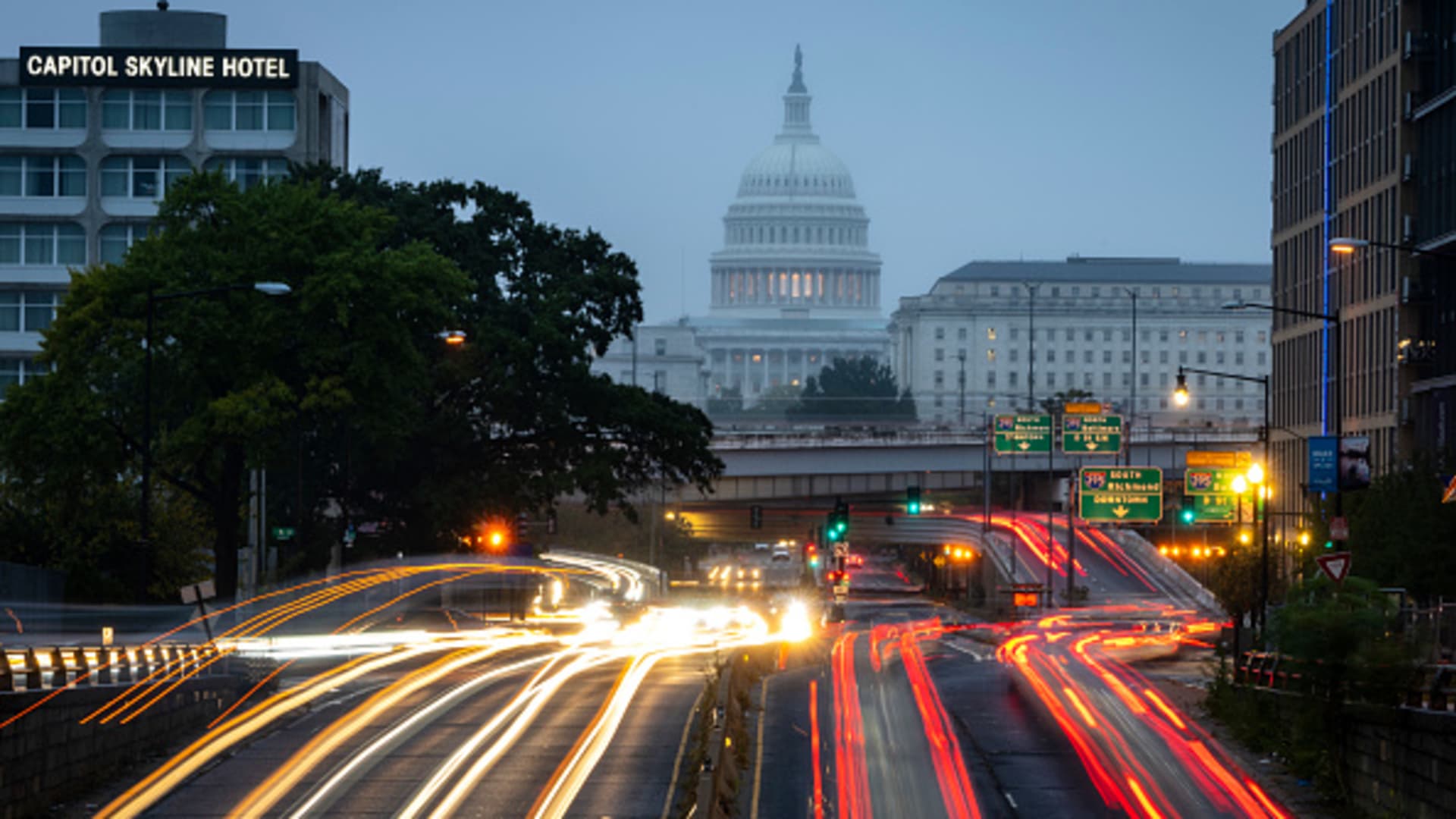A view of the U.S. Capitol during morning rush hour on Wednesday morning October 6, 2021 in Washington, DC.
