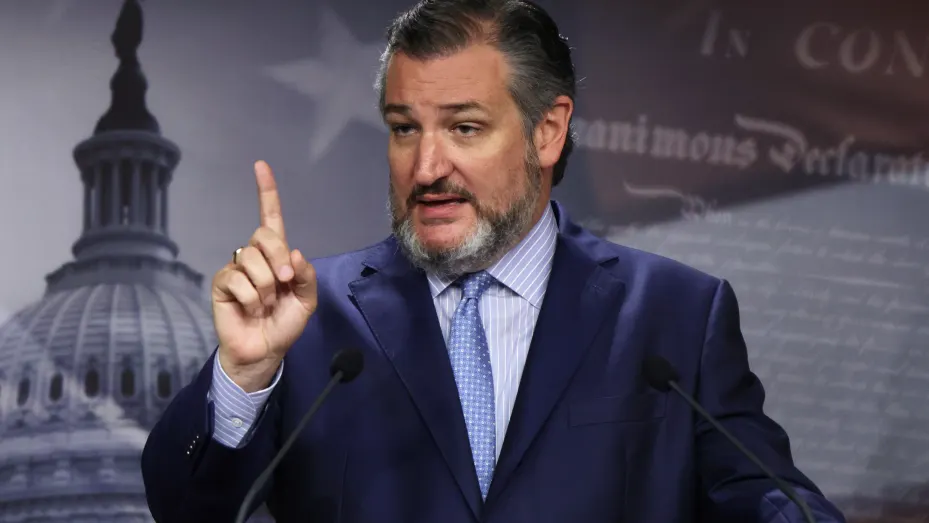 Sen. Ted Cruz (R-TX) speaks during a news conference at the U.S. Capitol October 6, 2021 in Washington, DC.