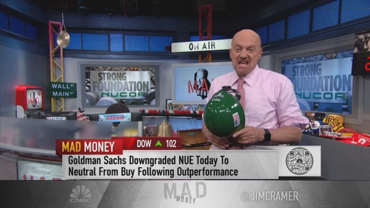 Jim Cramer explains why he still likes Nucor despite recent declines and analyst downgrade