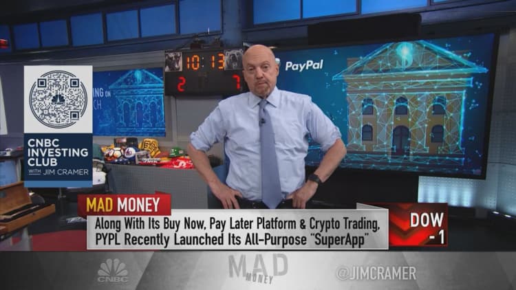 Jim Cramer says PayPal is a buy after pulling back from its high