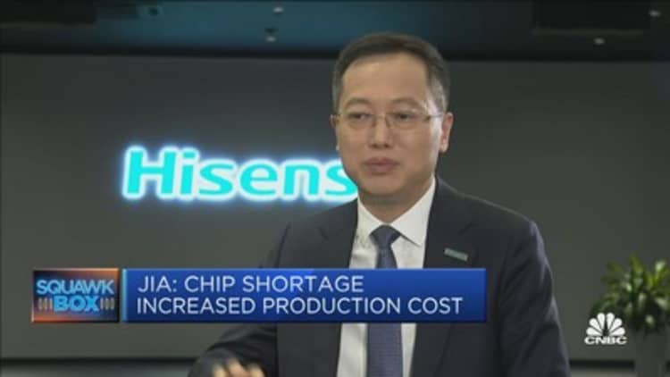 Global chip shortage may persist for at least 2 more years, says China's Hisense