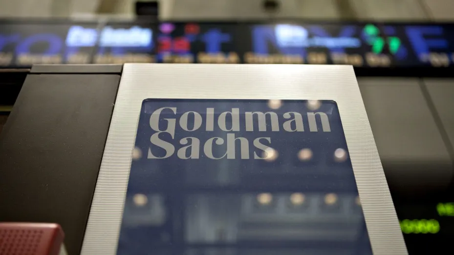 A Goldman Sachs Group Inc. logo hangs on the floor of the New York Stock Exchange in New York, U.S., on Wednesday, May 19, 2010.