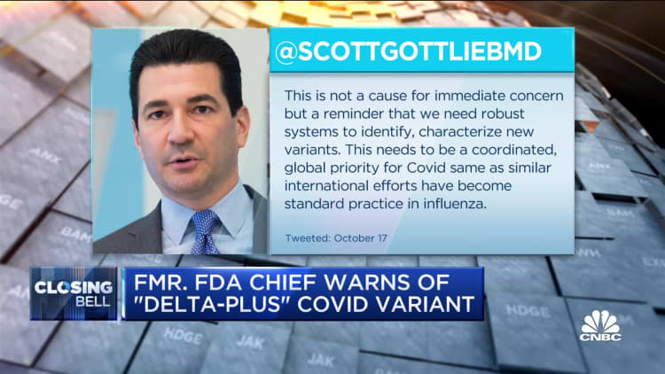 'Delta-plus' variant is not a cause for immediate concern, Dr. Scott Gottlieb tweets