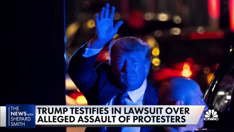 Trump deposed in lawsuit over alleged assault of protesters