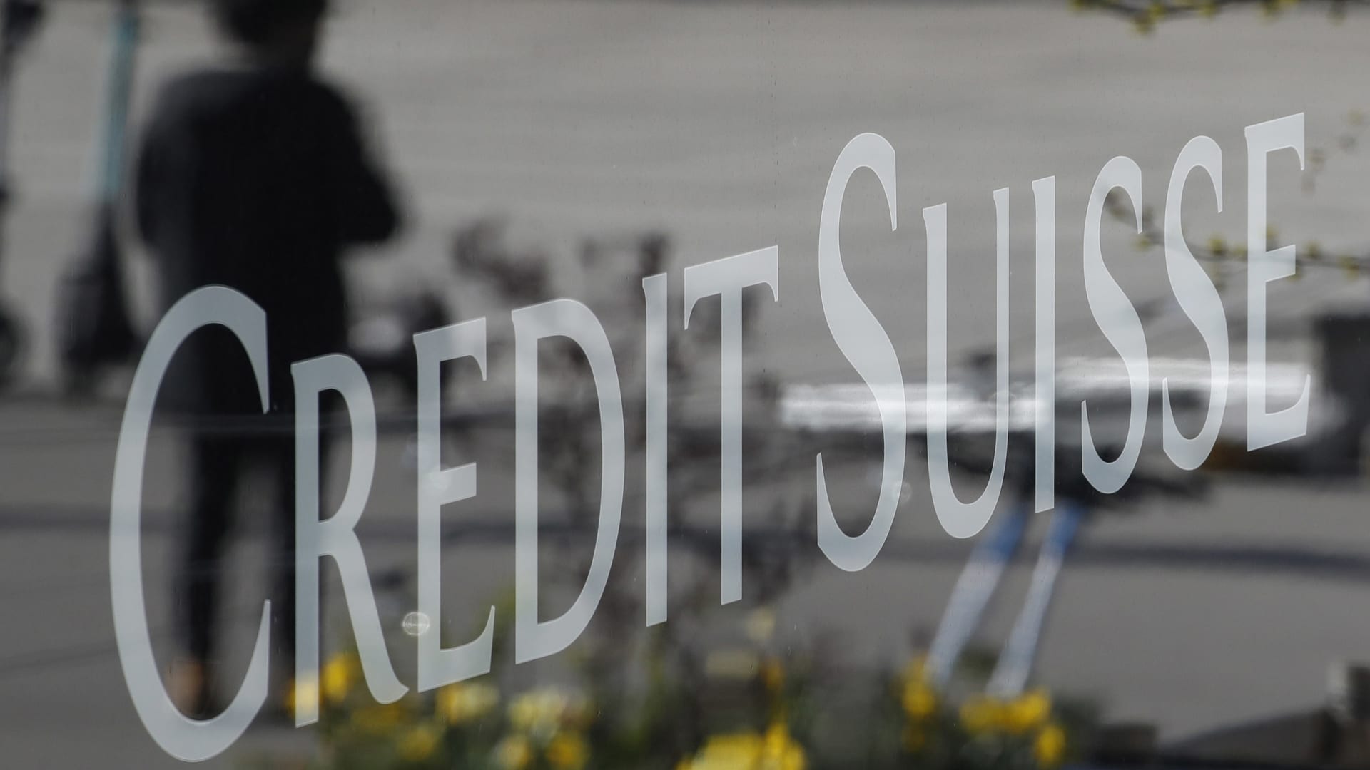 A Credit Suisse logo in the window of a Credit Suisse Group AG bank branch in Zurich, Switzerland, on Thursday, April 8, 2021.