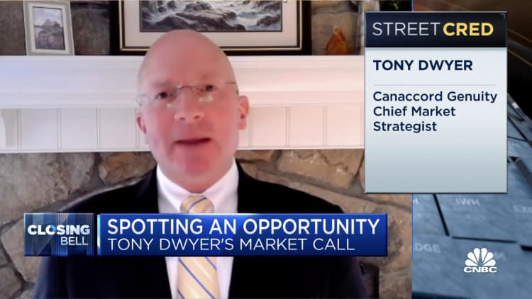 Canaccord's Tony Dwyer says risk of inflation could be discounted by investors