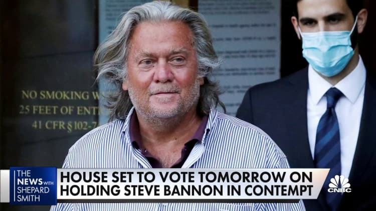 House to vote on Steve Bannon contempt charge