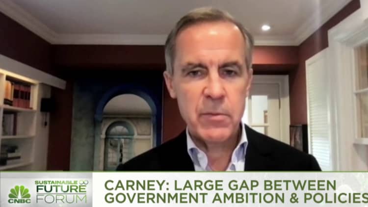 There's a large gap between government ambition and policies: Carney