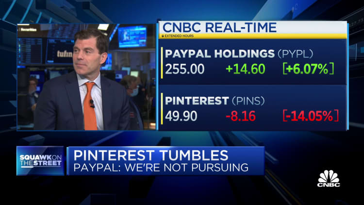 Pinterest shares tumble after PayPal denies acquisition