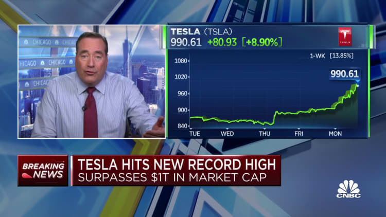 Tesla hits an all-time high $1 trillion valuation
