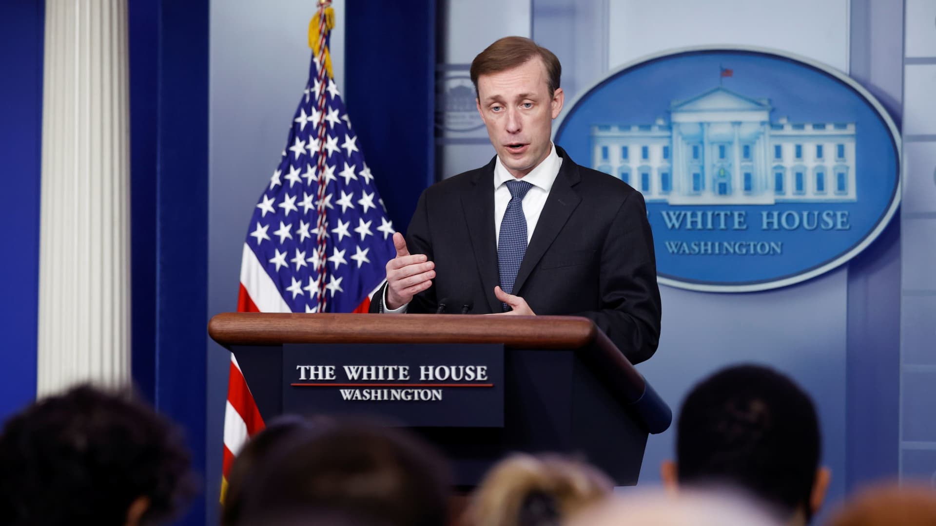 White House National Security Advisor Jake Sullivan addresses the daily press briefing at the White House in Washington, U.S. October 26, 2021.