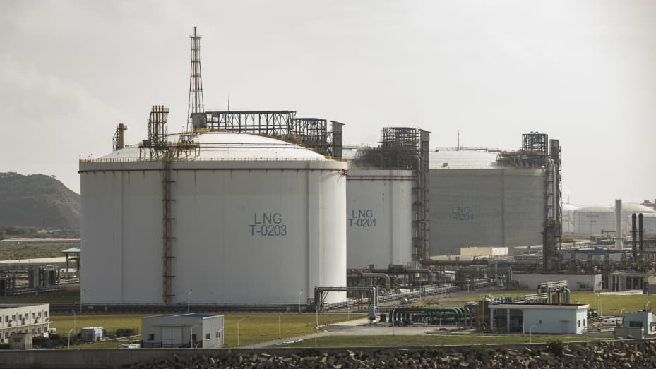 The liquefied natural gas (LNG) terminal at the Yangshan Deepwater Port in Shanghai, China, on Saturday, Oct. 9, 2021.