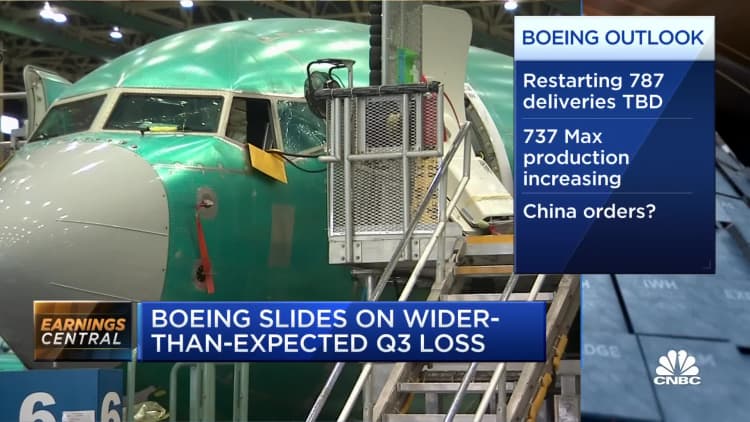 Boeing sees wider-than-expected loss on top, bottom line in Q3 earnings