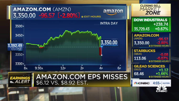 Amazon misses on top and bottom, stock hit after hours