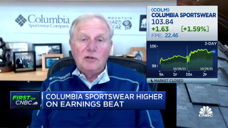 Columbia Sportswear CEO says company's likely to see price pressure due to supply chain shortages