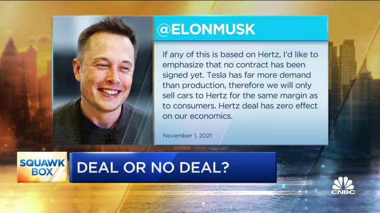 Hertz deal with Tesla in question after Musk tweet
