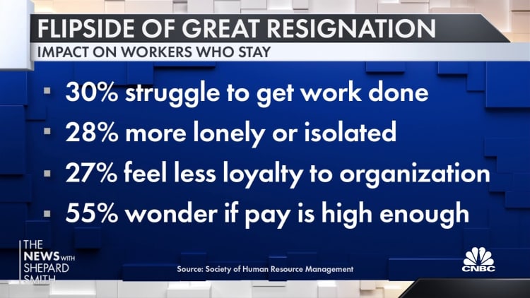 The other side of the 'Great Resignation' and the toll it takes on those who've stayed behind