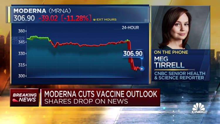 Moderna shares drop after company cuts Covid-19 vaccine outlook