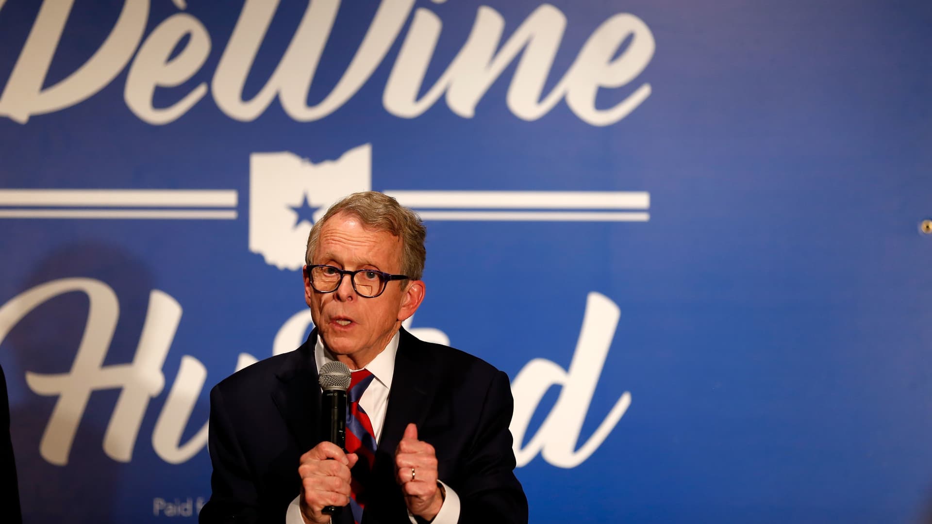 Gov. Mike DeWine, Republican of Ohio, on the campaign trail in 2018. DeWine just signed mandatory personal finance education for high schoolers into state law.