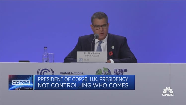 COP26 President Alok Sharma discusses whether oil majors are welcome at the climate conference
