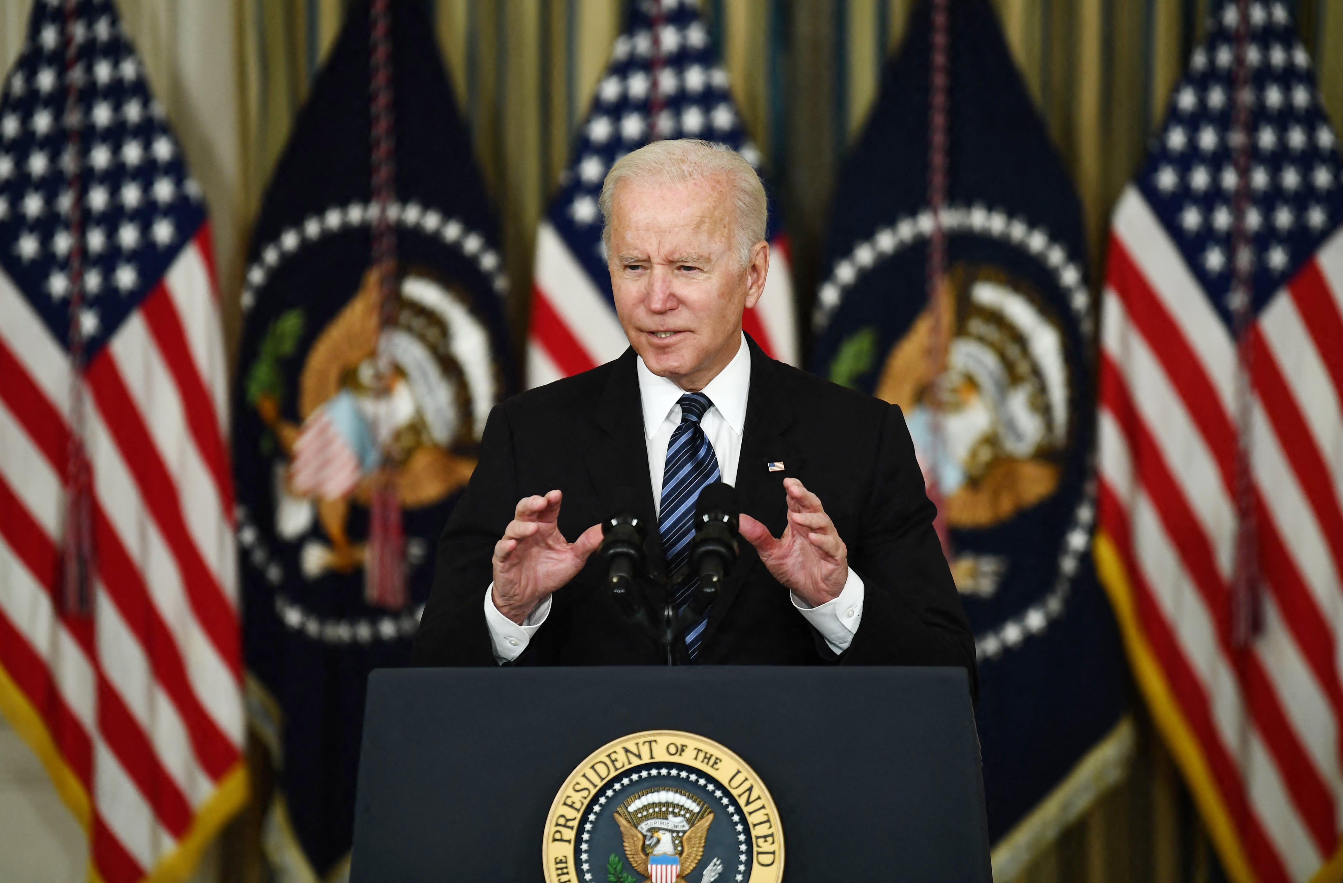 Biden lauds strong October jobs report as House works toward votes on big economic bills