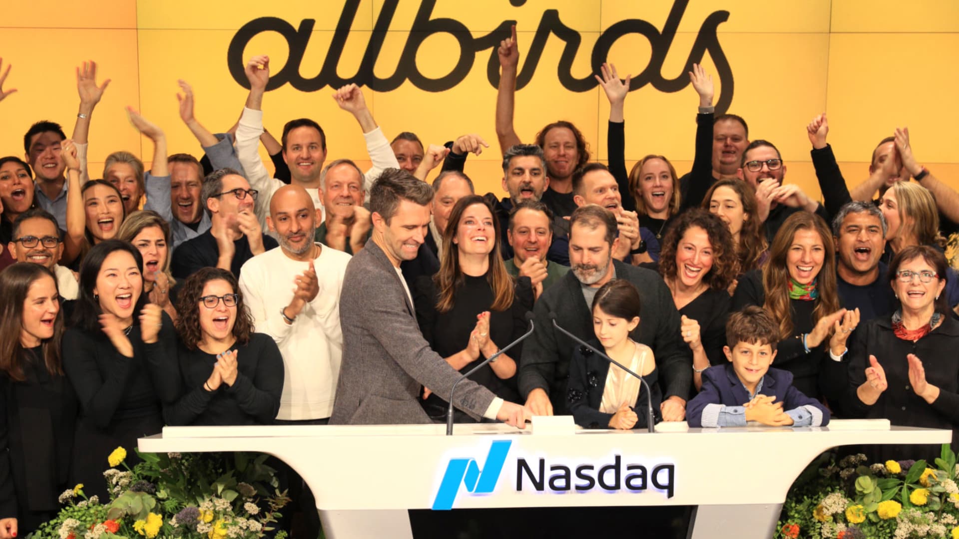 Allbirds IPO at the Nasdaq site, November 3, 2021.