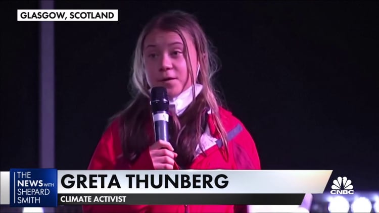 Climate activist Greta Thunberg leads massive protest at COP26