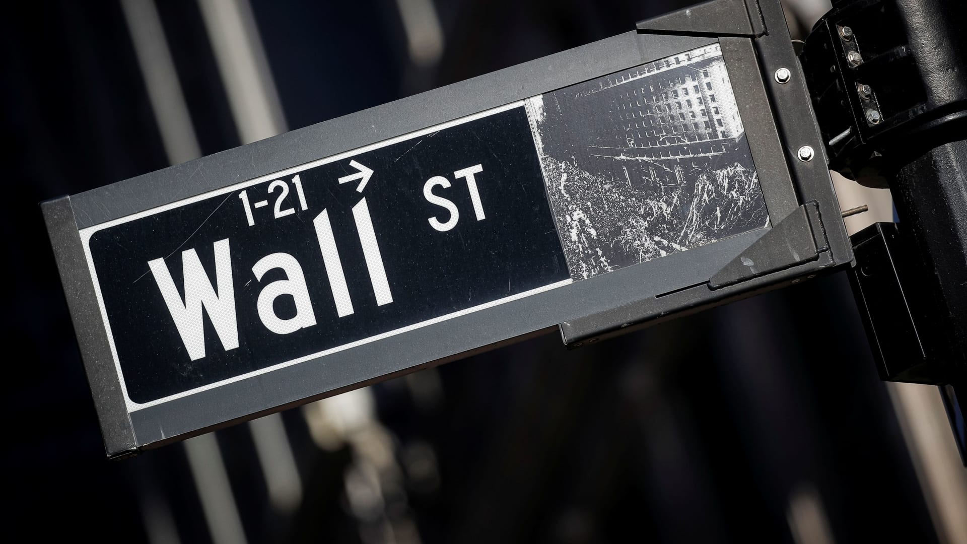 A street sign for Wall Street is seen in the financial district in New York, November 8, 2021.