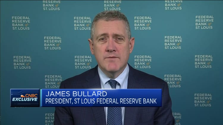 Federal Reserve's James Bullard sees two rate hikes in 2022