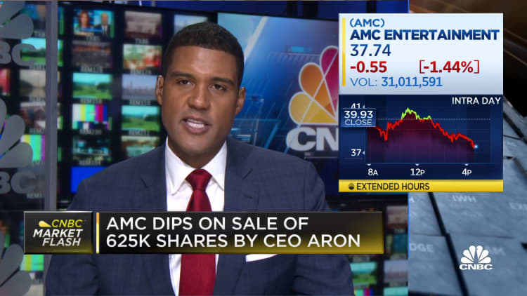 AMC CEO Aron announces plans to sell 625,000 shares