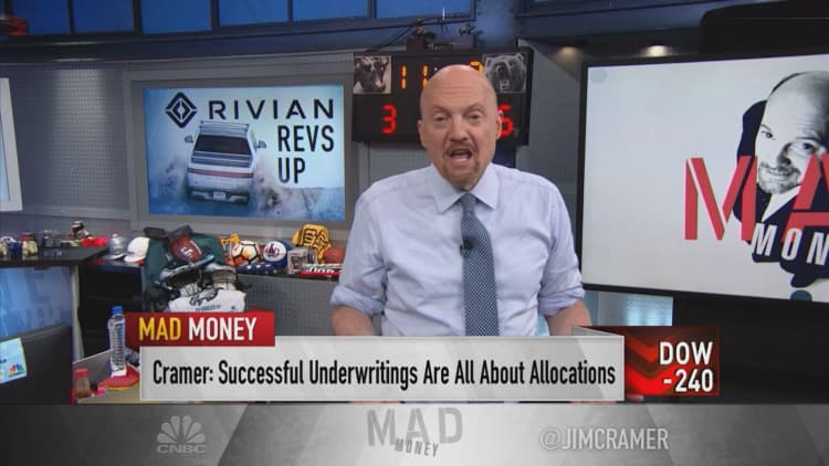 Cramer explains why Rivian soared Wednesday despite inflation worries hitting other growth stocks