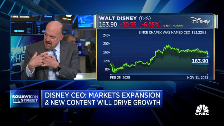 Jim Cramer says it's 'shortsighted' to sell Disney shares after earnings miss