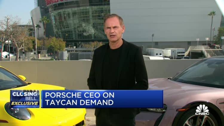 Porsche CEO discuss Taycan demand