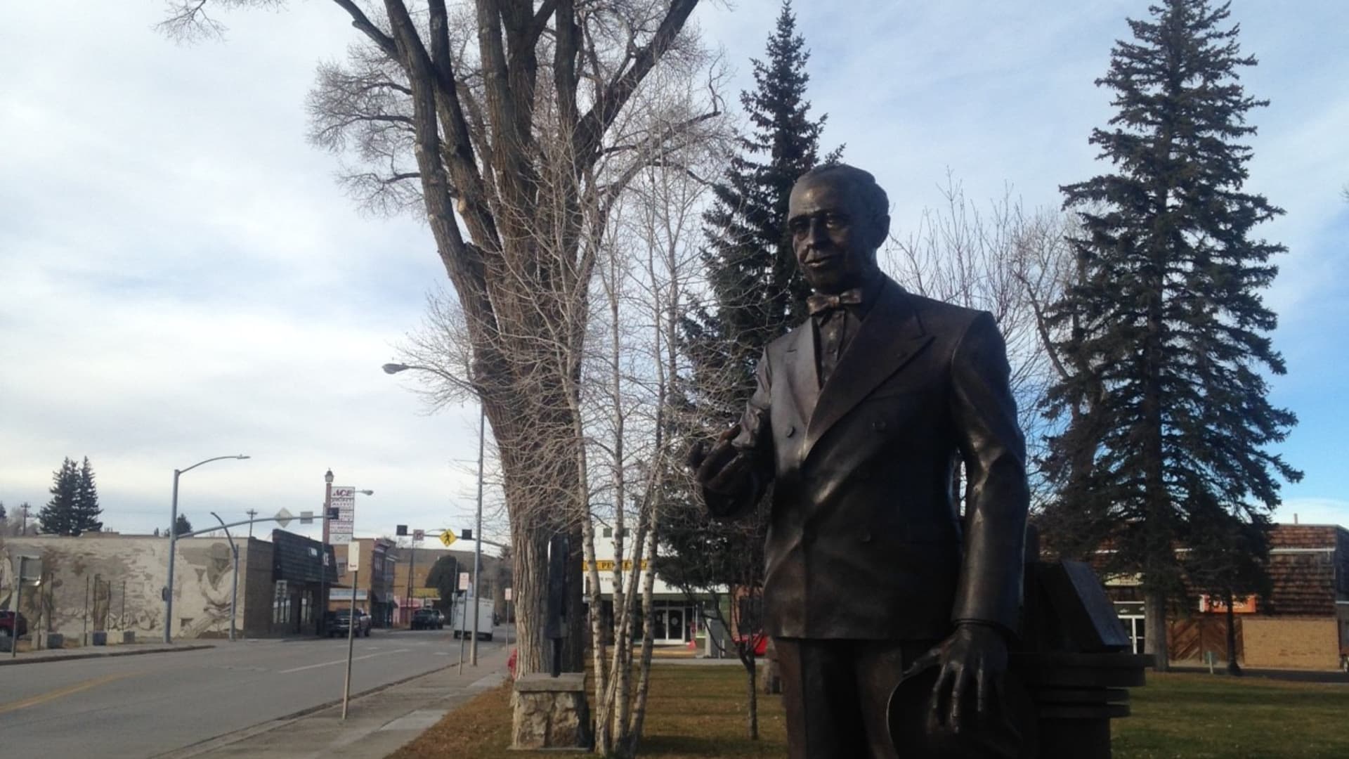 The town of Kemmerer, Wyoming. The statue is of J.C. Penney, as Kemmerer is home of the first Penney store, William Thek, the mayor of Kemmerer told CNBC.