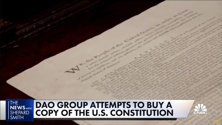 Crypto investors raise millions to buy first edition of the U.S. Constitution