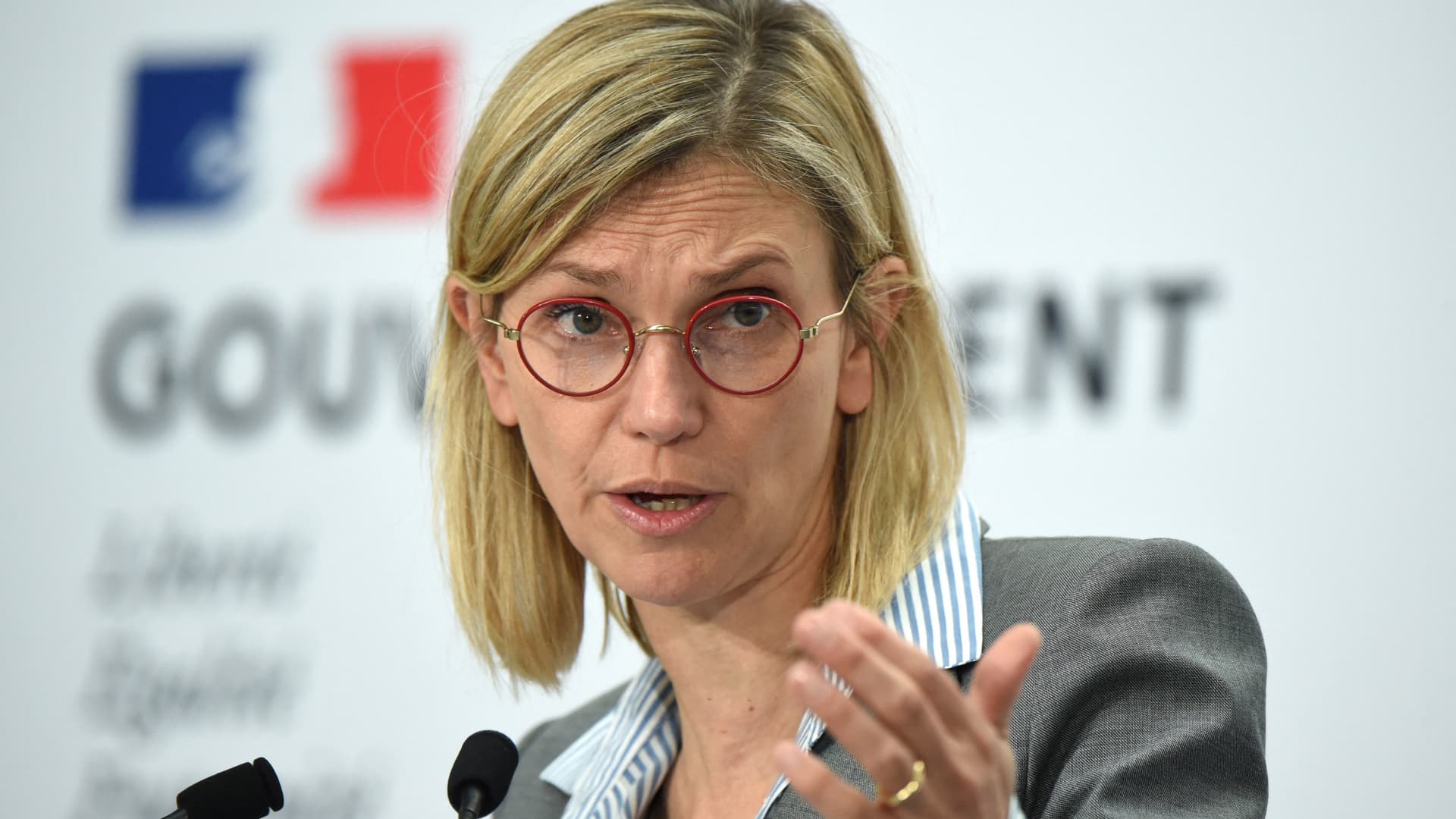 French Junior Industry Minister Agnes Pannier-Runacher in Paris on October 18, 2021.
