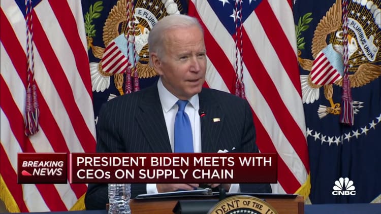 President Biden meets with CEOs on supply chain pressures