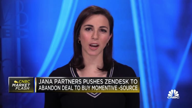 Jana Partners pushes Zendesk to abandon deal to buy Momentive, according to source