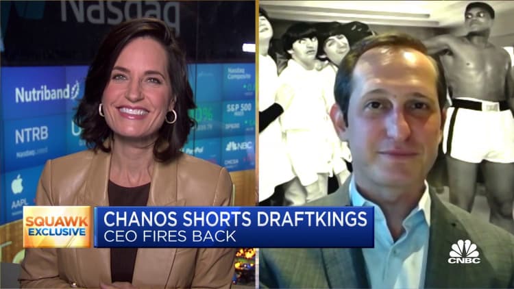 DraftKings CEO Jason Robins reacts to Jim Chanos' short position