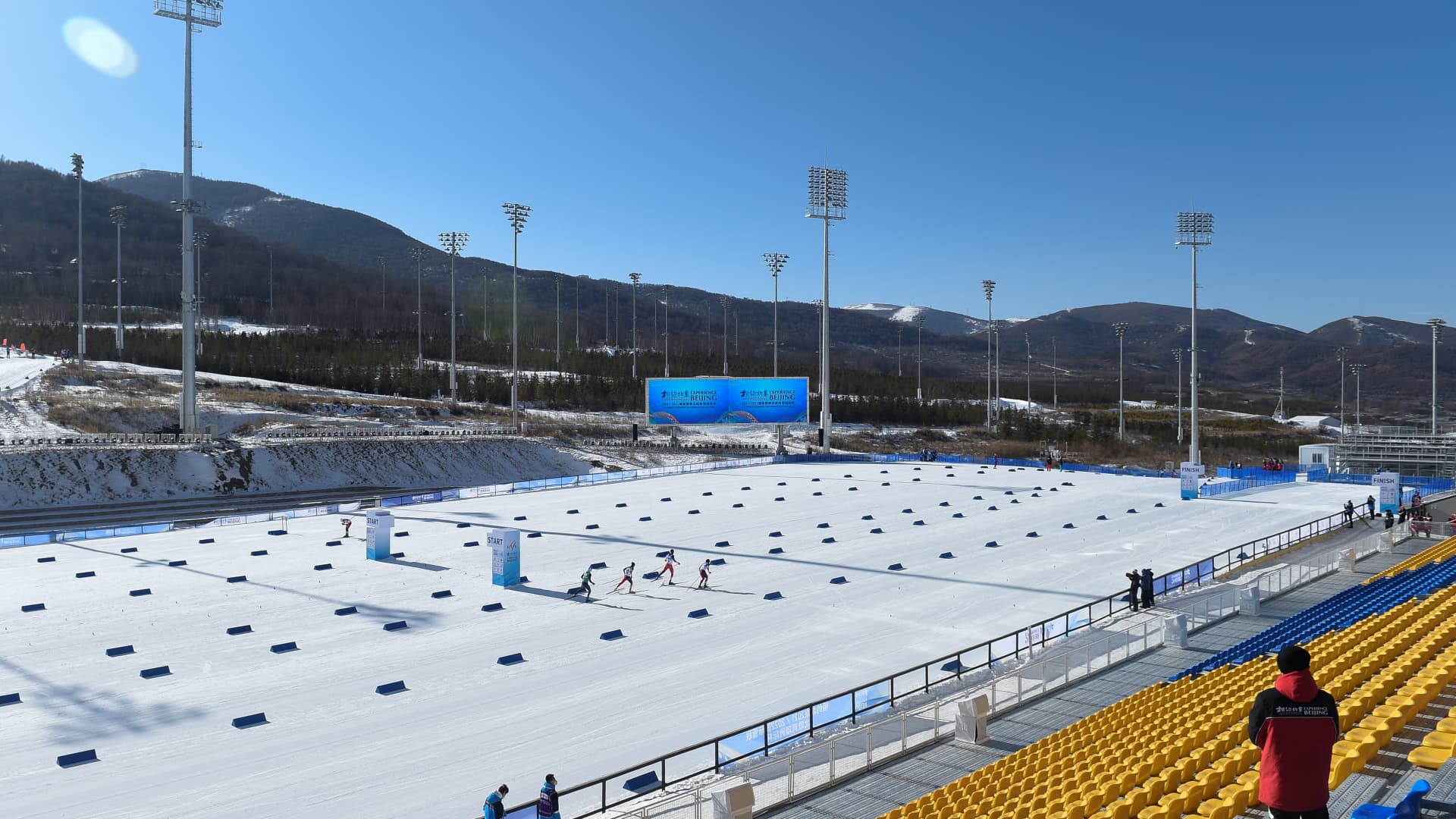 A general view of the National Cross-Country centre during the FIS Continental Cup Nordic Combined 2021/2022, part of a 2022 Beijing Winter Olympic Games test event in Zhangjiakou city, China on December 5, 2021