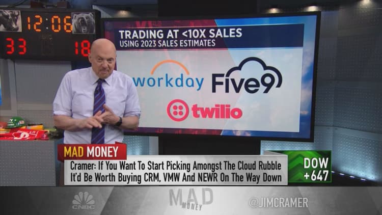 Cramer says look to start buying these cloud stocks first after the group has been crushed