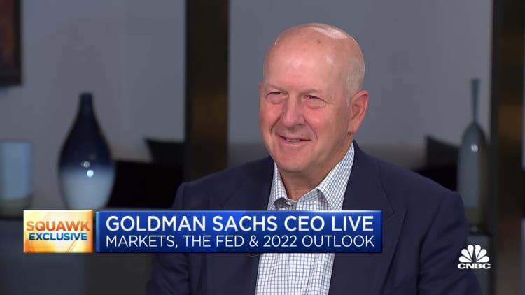Goldman Sachs CEO David Solomon says inflation could be above trend for a period of time