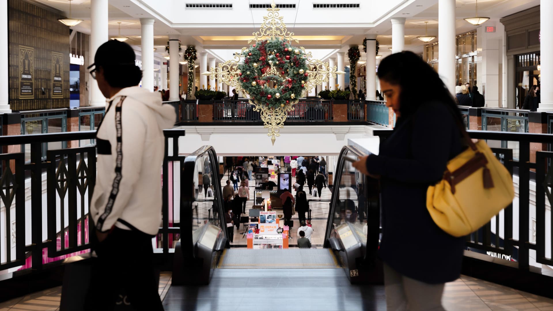 Shoppers at the King of Prussia mall in King of Prussia, Pennsylvania, on Saturday, Dec. 4, 2021.