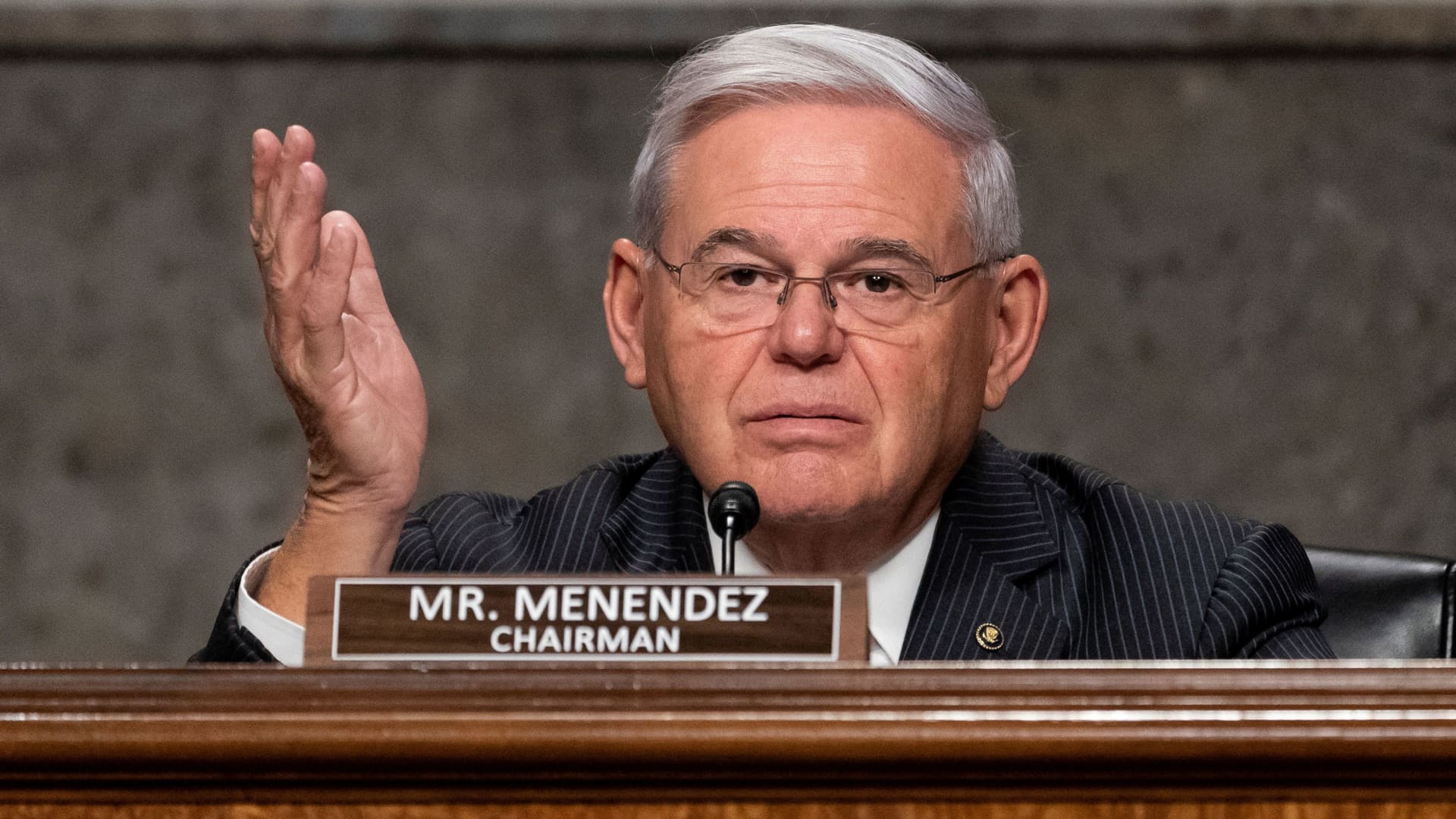 Chairman Bob Menendez (D-NJ) speaks during a hearing of the Senate Foreign Relations to examine U.S.-Russia policy, on Capitol Hill, Washington, December 7, 2021.
