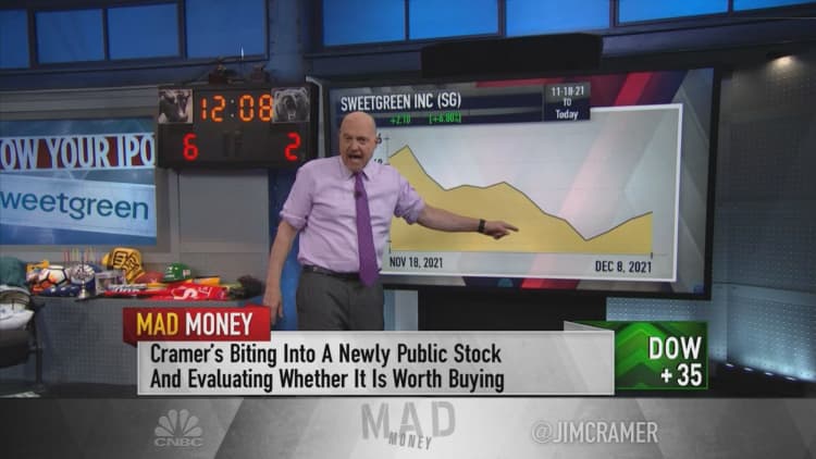 Jim Cramer analyzes the investment case for newly public salad chain Sweetgreen