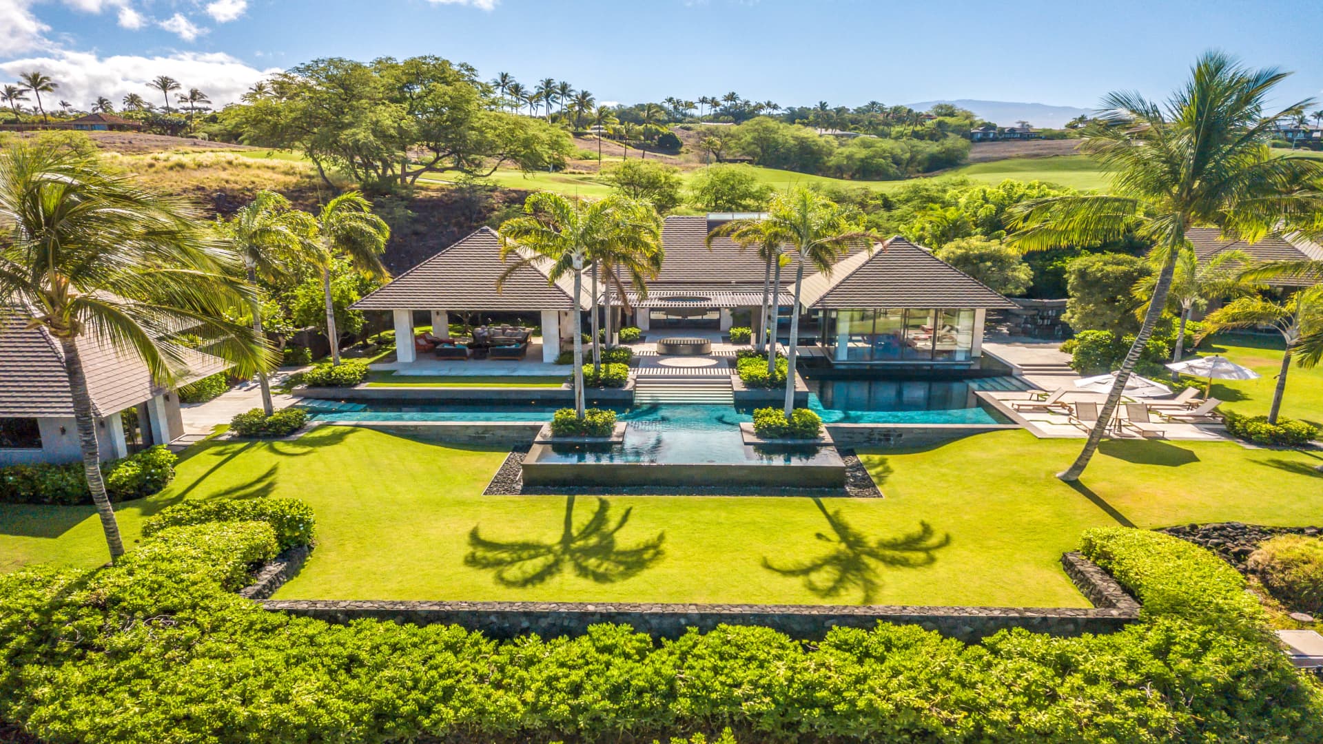This $18.5 million compound recently sold on the Big Island. It's comprised of seven tropical pavilions that house areas for dining, gathering, sleeping, guests and more.