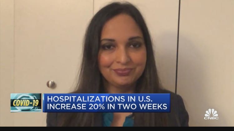 NYU's Dr. Devi Nampiaparampil on the rise in Covid-related hospitalizations